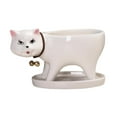 thumbnail image 3 of Maceta de porcelana con forma de gato para patio, jardín o terraza. Blanco, 3 of 9