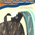 thumbnail image 5 of Camo and Cattail Grey Pattern 17" Waterproof Oxford School Backpacks for Teens, S-Shape Padded Straps, for School, Travel, Hiking, Camping, 5 of 5