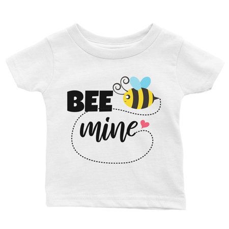 

Bee Mine White Baby T-Shirt Cute Infant Tee Baby Boy Birthday Gift