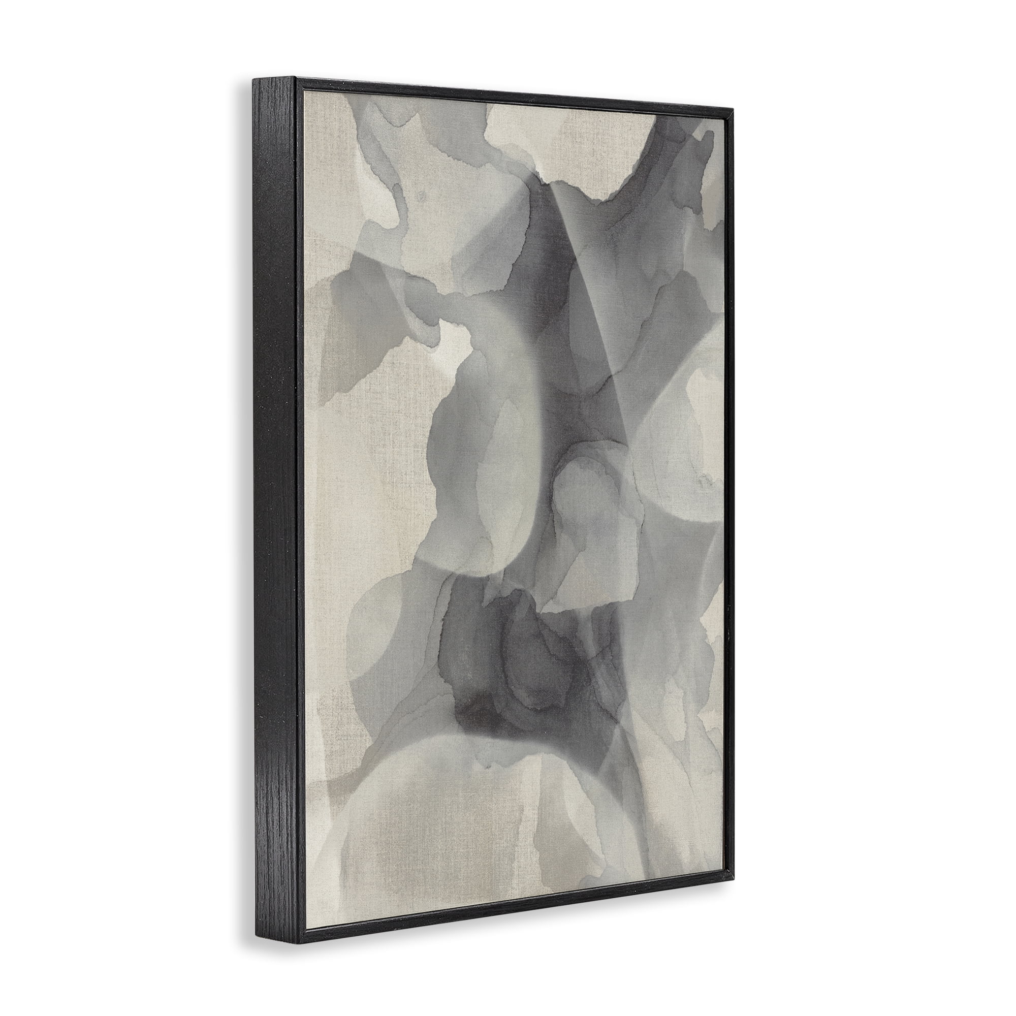 Stupell Industries Mottled Monochrome Abstract Black Framed Giclee Art, design by Kippi Leonard
