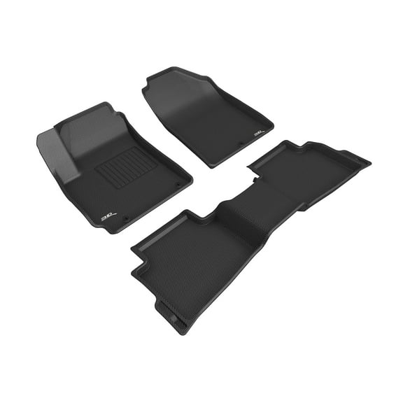 3D MAXpider Custom Fit Kagu Floor Mat (Black) Compatible with Kia Seltos 2021-2024 - Full Set