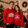 thumbnail image 5 of Matching Christmas Couples Sweatshirts Christmas Letter Printing Long Sleeve Shirts Crewneck Pullover Winter Fleece Sweaters Merry Xmas Funny Holiday Sweatshirts Gifts(Women), 5 of 6
