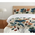 thumbnail image 4 of Ambesonne Flowers Duvet Cover Set, Art Abstract Chamomile Art, Calking, Eggshell Cinnamon Green, 4 of 4