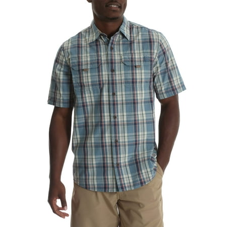 Wrangler - Big Men's Short Sleeve Canvas Shirt - Walmart.com