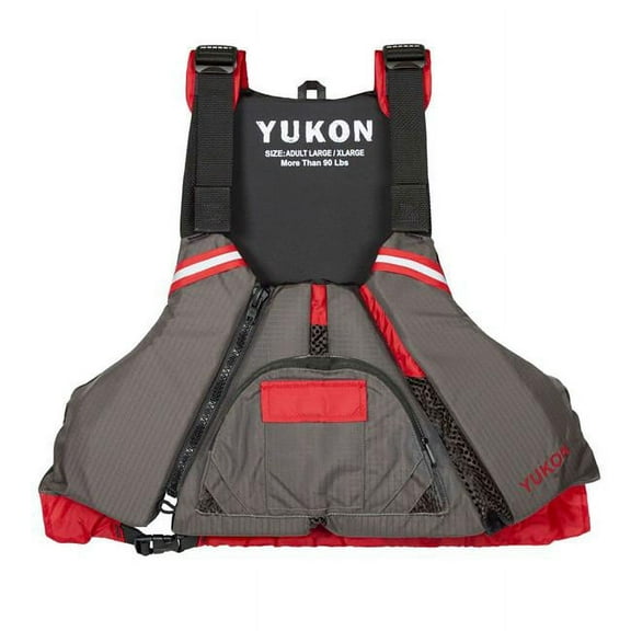 Yukon 13008-07-C-DR Epic Paddle Vest, Carbon & Deep Red - Extra Small