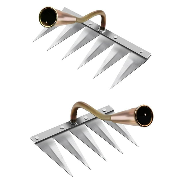 DOLITY 2 Stuks Multifunctionele Bloembedden Tuinieren Gazon Leveling Los Zaaien voor 5 Prong 6 Prong