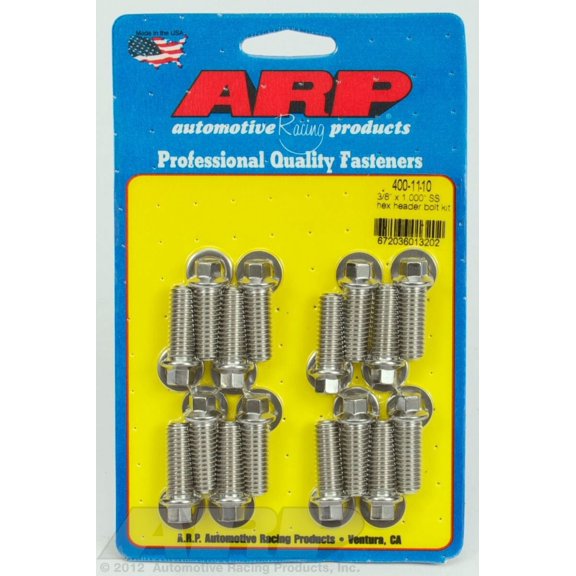 ARP 400-1110 Polished 3/8 x 1.000 SS hex header bolt kit