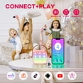 thumbnail image 2 of Bonaok Mini Karaoke Machine for Kids, Portable Speaker with 2 Wireless Microphones for Singing, Gift for 4-12+ Years Old Girls, Light Pink, 2 of 9