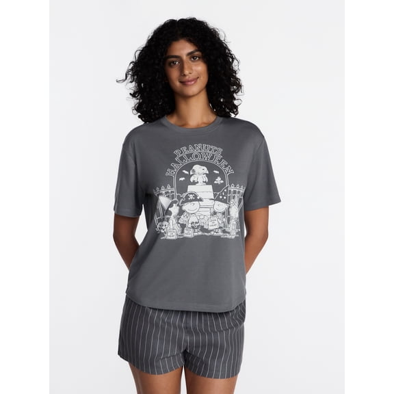 Peanuts Halloween Night Women's and Women's Plus Shorty Set, 2-Piece Sizes XS-3X
