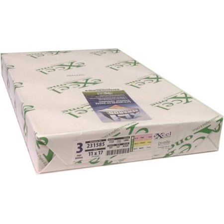 Excel One Carbonless 3-Part Reverse Paper (/Canary/White), 11" x 17" (231585) - One (1) Ream (167 Sets)
