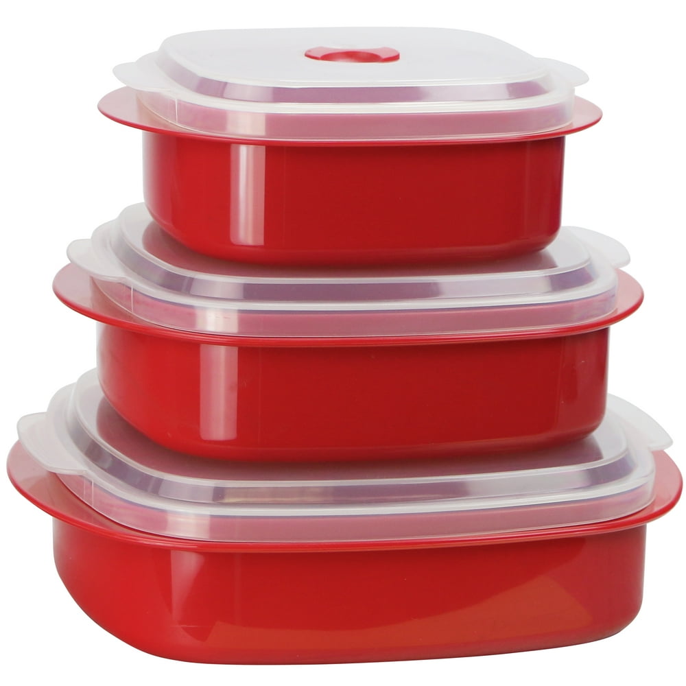 Calypso Basics, Microwave Cookware/ Storage Set, Red