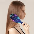 thumbnail image 3 of Floral Aesthetic Hair Brush with Geometric Boho Pattern, Soft Cushion Paddle Brush for Thick Curly Straight Hair, Artistic Design Gift Comb, 3 of 6