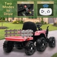 thumbnail image 6 of Xuanlur 24V Ride on Tractor with Remote Control, 24V Ride on Toy for Big Kids 3+, Kids Electric Vehicles Power Car Wheels with 400W Motor, USB, LED light, Bluetooth, 3 Speed Adjustable (Pink), 6 of 6