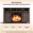 thumbnail image 6 of SESSLIFE 58" Fireplace TV Stand for TVs up to 65", Farmhouse Entertainment Center with Electric Fireplace, Sliding Barn Doors and Storage Cabinets, Walnut, 6 of 8