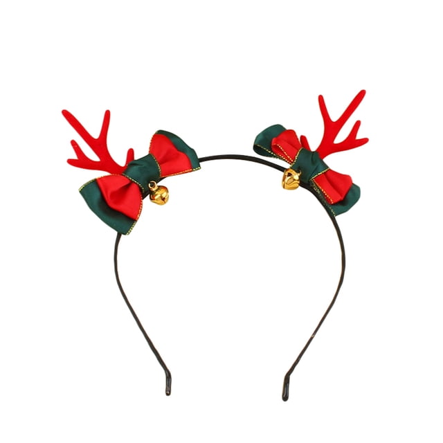 Sunloudy Navidad Lentejuelas Astas Diadema Dibujos animados Reno Campana Arco Aros para el cabello para Año Nuevo Halloween Sunloudy Christmas Sequin Antlers Headband