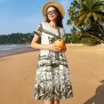 thumbnail image 4 of Goofa Dutch Windmill Pattern Women Summer Short Sleeve Midi Dress with Pockets Casual Aline Flowy Tshirt Dress Vocation Beach Sundress, 4 of 6