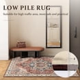 thumbnail image 2 of Area Rug 3x5 Rug Boho Tribal Thin Area Rugs for Living Room Deerly Non-Slip Lightweight Washable Rug for Kitchen Entryway Bedroom Dining Room Kichen Office, Brickred, 2 of 7