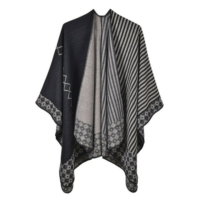 Stylish Women's Warm Shawl Wrap Cape for Winter Cardigans - Open Front Poncho Sweaters for Cozy Comfort