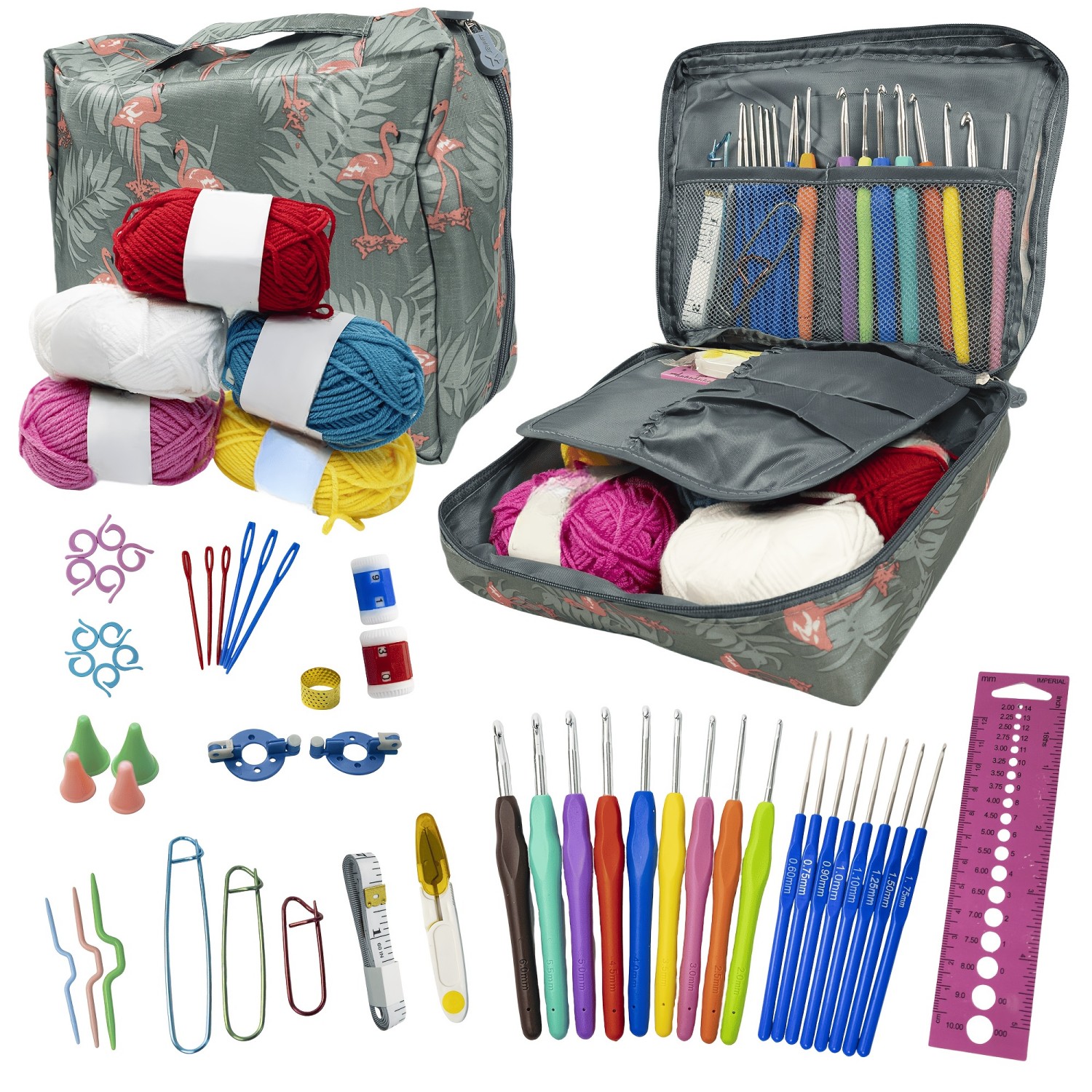 Jous 103-Piece Crochet Kit with Hooks, Yarn & Accessories photo 5