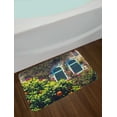 thumbnail image 2 of Sicily Bath Mat, Branches of a Mandarin Tree and Old Traditional European House with Windows, Plush Bathroom Decor Mat with Non Slip Backing, 29.5" X 17.5", Multicolor, by Ambesonne, 2 of 2