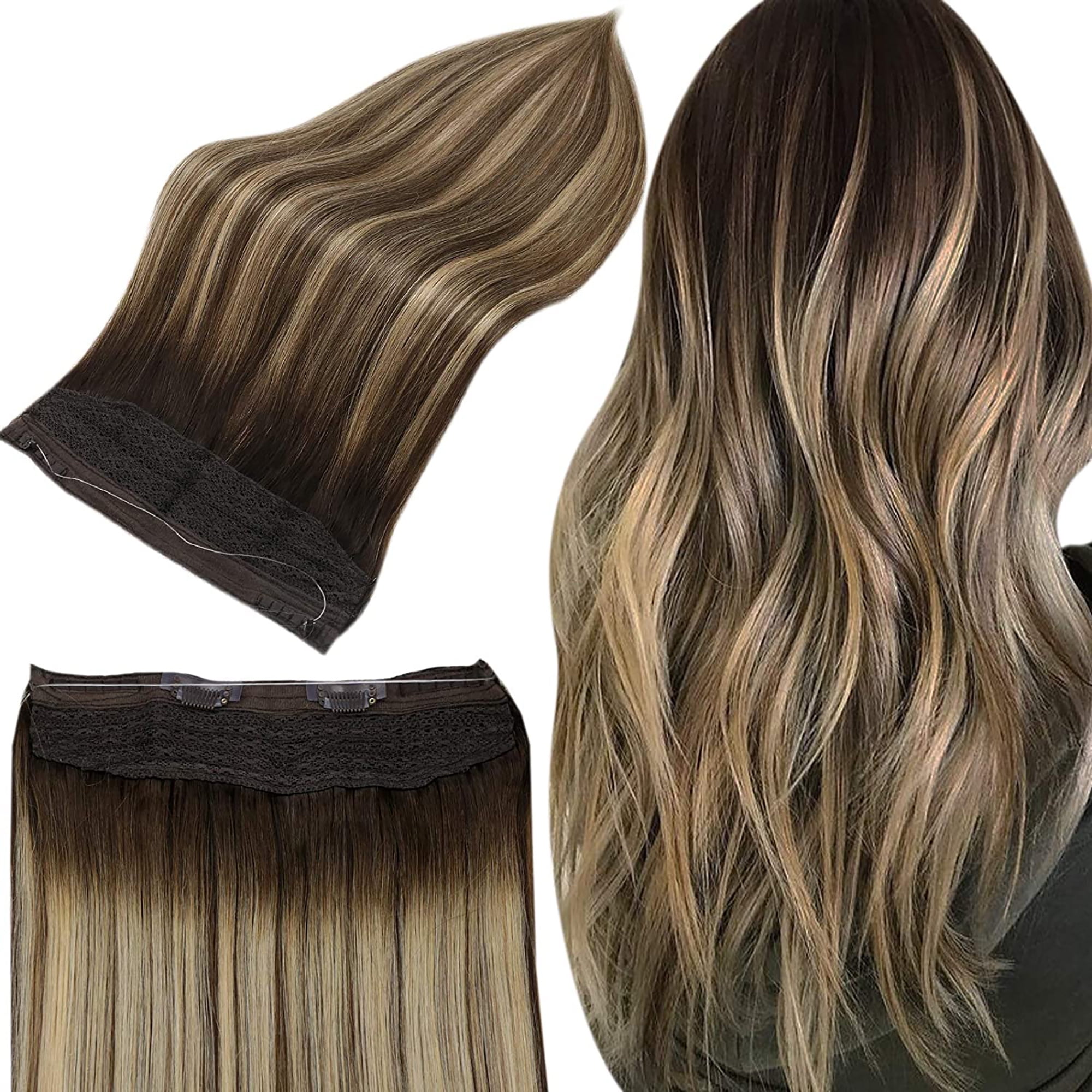 Full Shine Balayage Wire Human Hair Extensions 20inch 80g Brown to Honey Blonde Invisible Seamless One Piece Real Hair Extension Full Shine Balayage Wire Human Hair Extensions 20inch 80g Brown to Honey Blonde Invisible Seamless One Piece Real Hair Extension