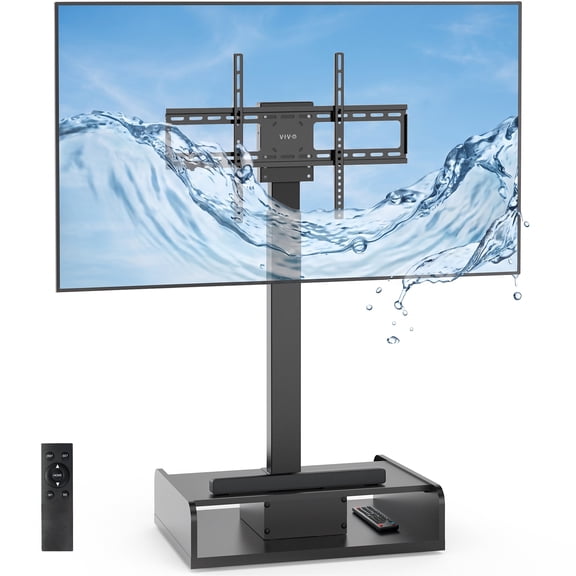 VIVO Freestanding Motorized TV Mount with Storage, for 32"-65" Screens