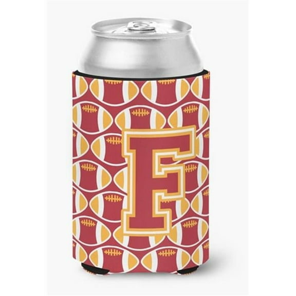 Letter F Football Cardinal & Gold Can or Bottle Hugger