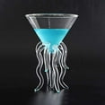 thumbnail image 2 of Octopus Martini Glass Creative Cocktail Drinkware Bar Goblet Tools (2 Transparent), 2 of 5