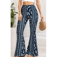 thumbnail image 2 of APEXFWDT Boho Flare Pants for Women Womens Stretchy Wide Leg High Waist Bell Bottom Flare Pants Retro 70s Floral Legging, 2 of 8