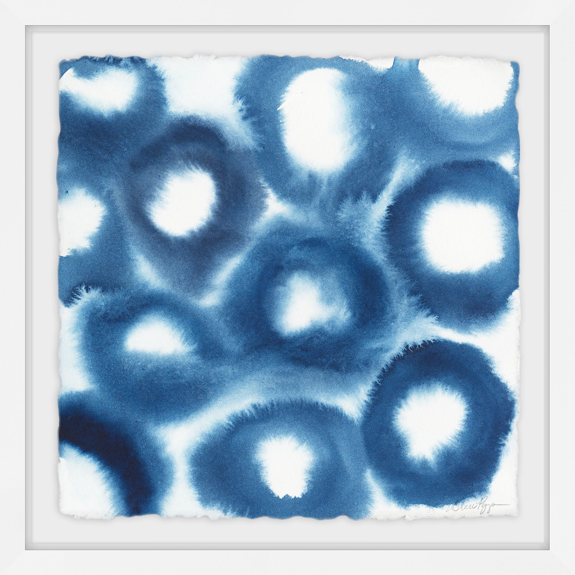 Indigo Bleed II Framed Painting Print