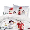 thumbnail image 4 of 3 unids/set estilo navideño 3D muñeco de nieve patrón impreso funda nórdica con Leyfeng Ropa de cama, 4 of 7
