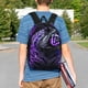 thumbnail image 4 of Easygdp Purple Plant White Tiger Mochila Ligera de 15 Pulgadas para Estudiantes, Mochila Cómoda para la Escuela y Viajes, Correas Ajustables, 4 of 6