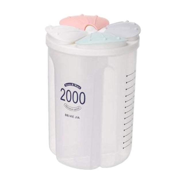 Organizador de caja de plástico transparente con divisiones para cereales, nueces, azúcar, chocolate, etc. 2000ml