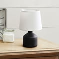 thumbnail image 2 of Mod Lighting and Decor 9.5" Black Ceramic Bocksbeutel Base Table Lamp with White Shade, 2 of 9