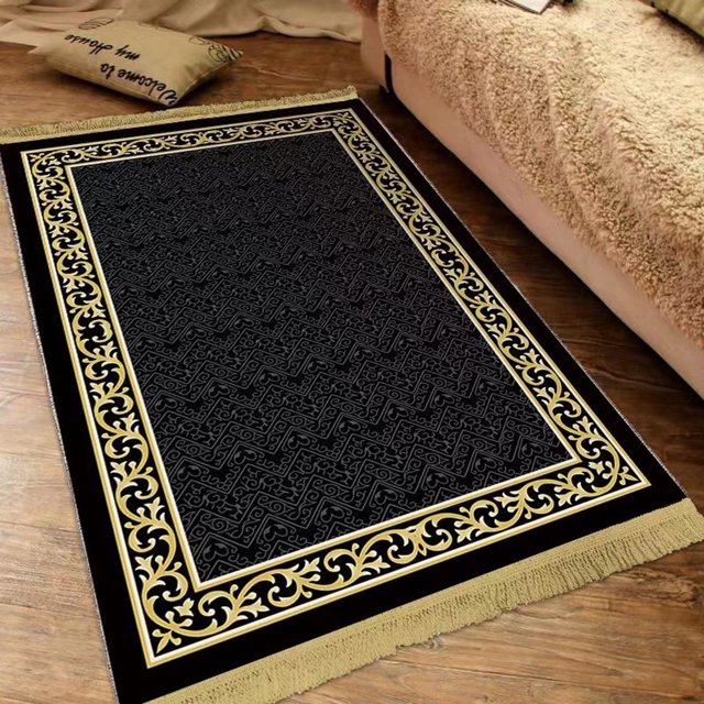 Tjockvadderadmuslimskbönemattamedtofsar,traditionellamönsterIslamBönemattaKomfortknägolvmattaIslamiskmattaBönemattaEidRamadanPresent