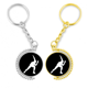thumbnail image 1 of Deporte patinaje negro silueta Anillo de oro de metal llavero llavero, 1 of 4