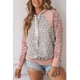 thumbnail image 3 of POGLIP Women's Pink Leopard Long Sleeve Hooded Sweatshirt, 3 of 6