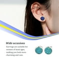 thumbnail image 5 of serony Round Earrings Eye-catching Eardrops Fine Electroplating Rhinestone Inlay Ear Studs Gorgeous Gift for Birthday Party Wedding Cyan, 5 of 5
