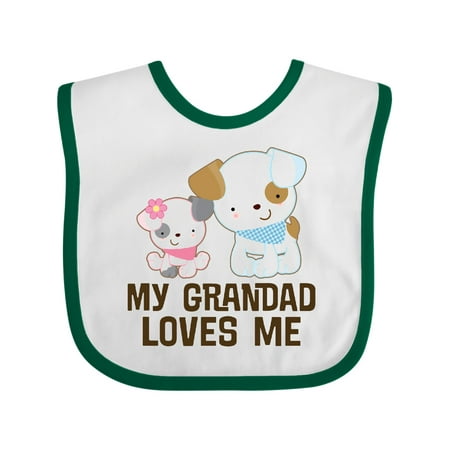 

Inktastic My Grandad Loves Me Granddaughter Puppy Girls Gift Baby Girl Bib