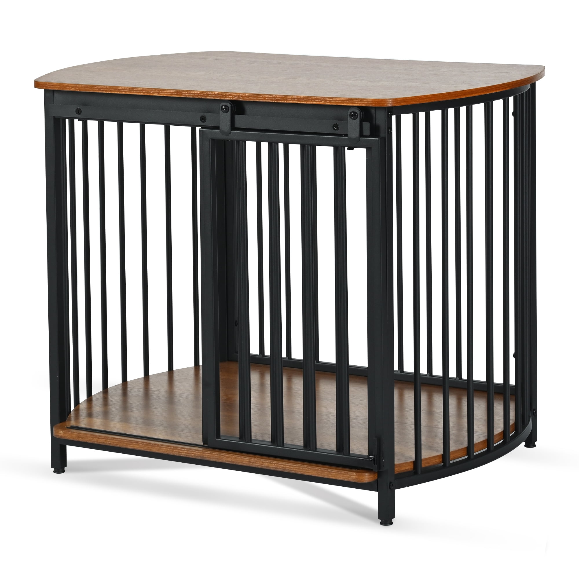 Modern Dog Crate End Table with Double-Doors 31.5" Dog Crate for Small and Medium Dogs, Wooden Cage Indoor Kennel Furniture