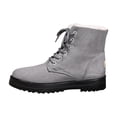 thumbnail image 2 of AUDeals Women's Snow Boots, Cute Lace Up Ankle Shoes with Fur Lining and Warm Outdoor Comfort (Grey, 10), 2 of 9