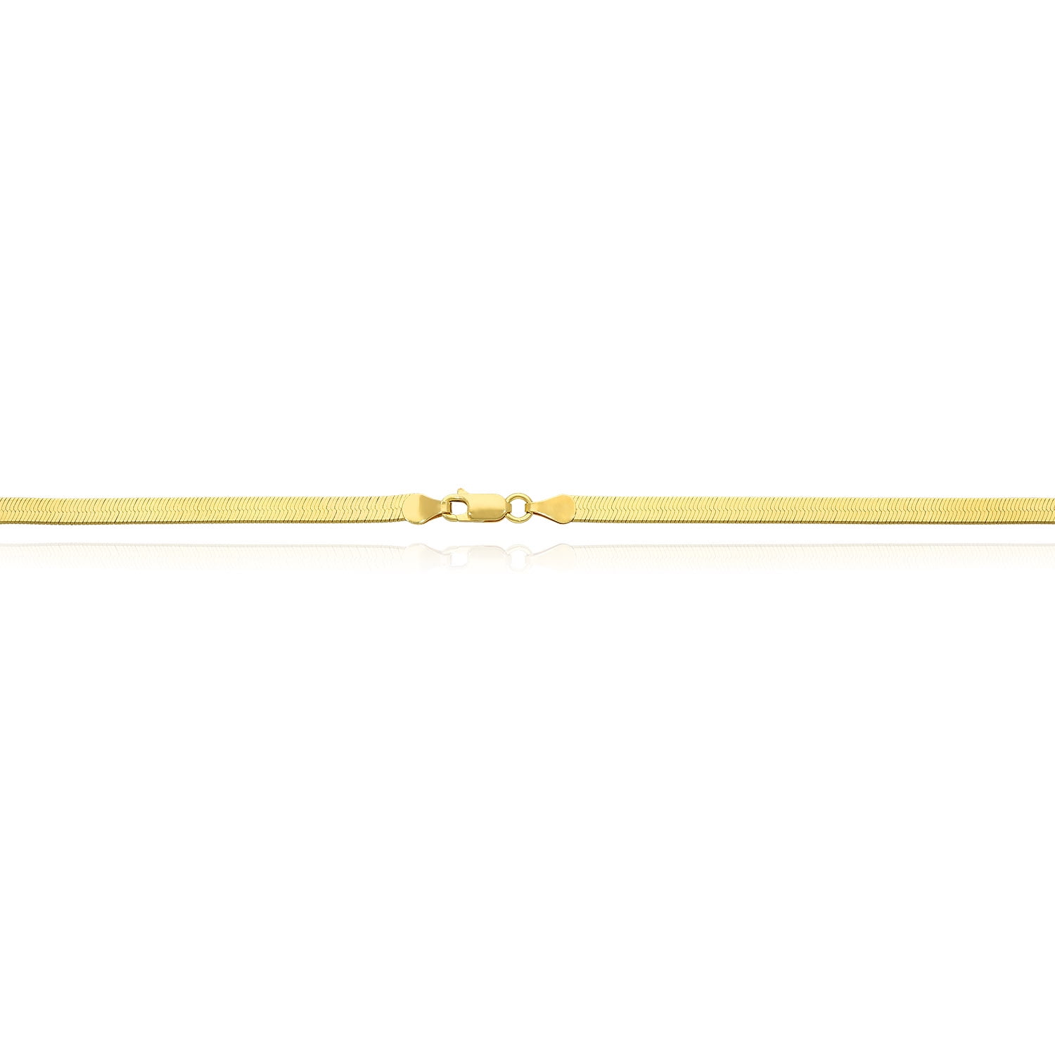 14K Yellow Gold Over Silver 4.5mm Flexible Herringbone Chain Necklace 16"-24"