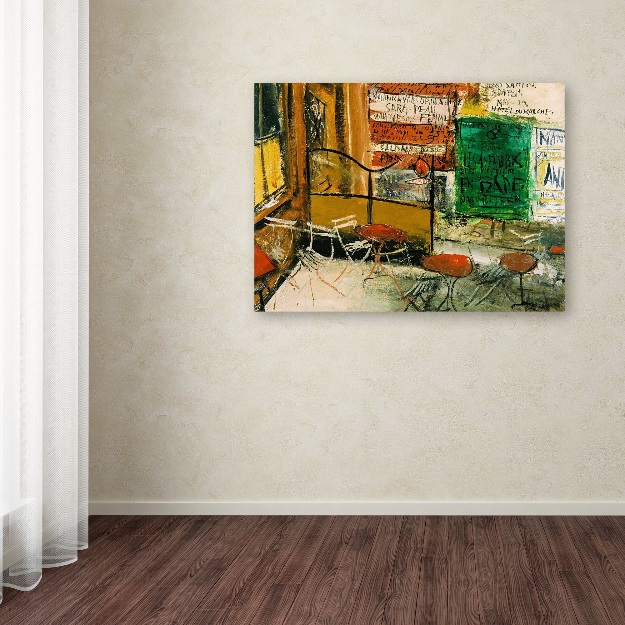 Trademark Fine Art 'Cafe Terrace With Posters' Canvas Art by Yuzo Saeki
