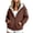Brown, variant on Xaqiouau Womens Sherpa Lined Zip Up Hoodie Thick Fleece Hooded Sweatshirt with Multiple Pockets Warm Casual Jacket for Fall Winter Daily Wear