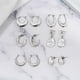 thumbnail image 3 of Pendientes de moda JeenMata Mujer Oro Blanco Juego de 6 Pares, 3 of 5