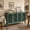 Antique Green, variant on 60" Antique Buffet Cabinet with Floral Carvings, Solid Wood Legs, Adjustable Shelves, Antique Blue