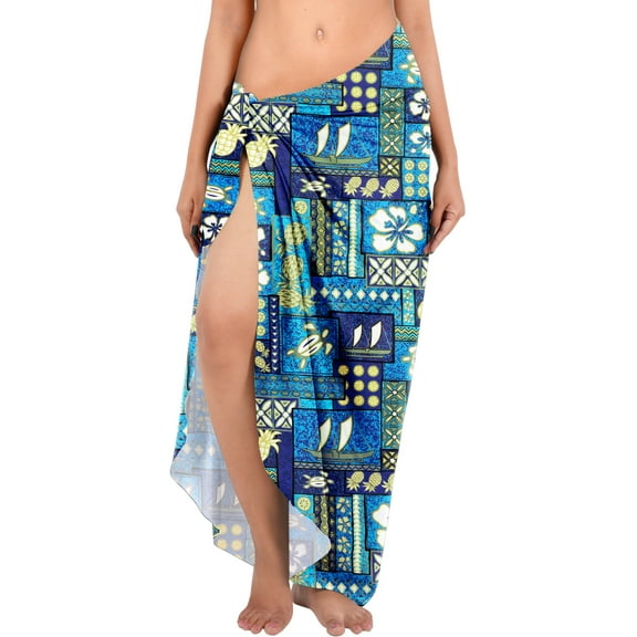 HAPPY BAY Women's Summer Beach Wraps Bikini Pareos Beachwear Skirt Swimwear Vacation Swim Cover up Sarong Coverups for the Beach One Size Admiral, Tropical