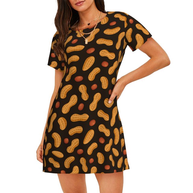 Easygdp Peanuts5 Camisón de manga corta para mujer, informal, estampado