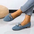 thumbnail image 5 of Women's Flats Pointed Toe Bow Knit Shoes Comfortable Dressy Suede Slip On Flat Lightweight Shallow Mouth Shoes, 5 of 9