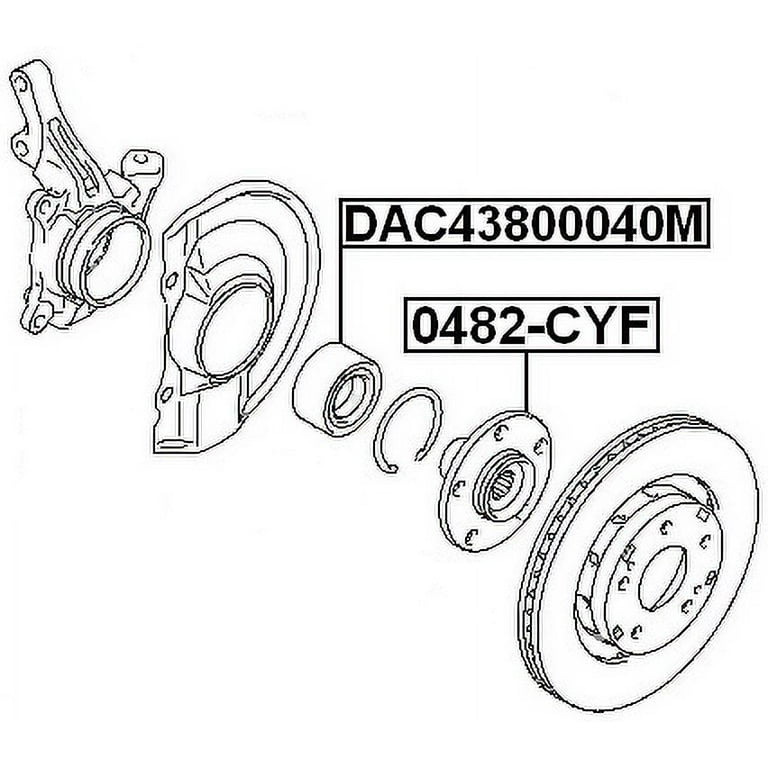Febest FRONT WHEEL BEARING 43X80X40 # DAC43800040M OEM MN101347 